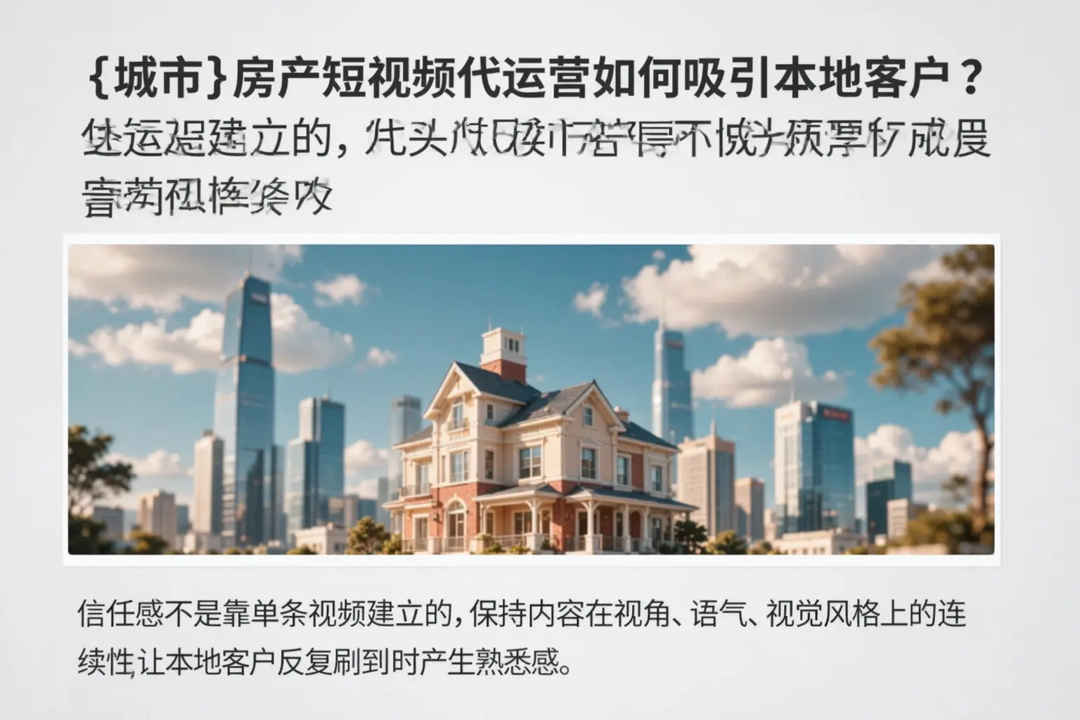 舟山房产短视频代运营如何吸引本地客户？