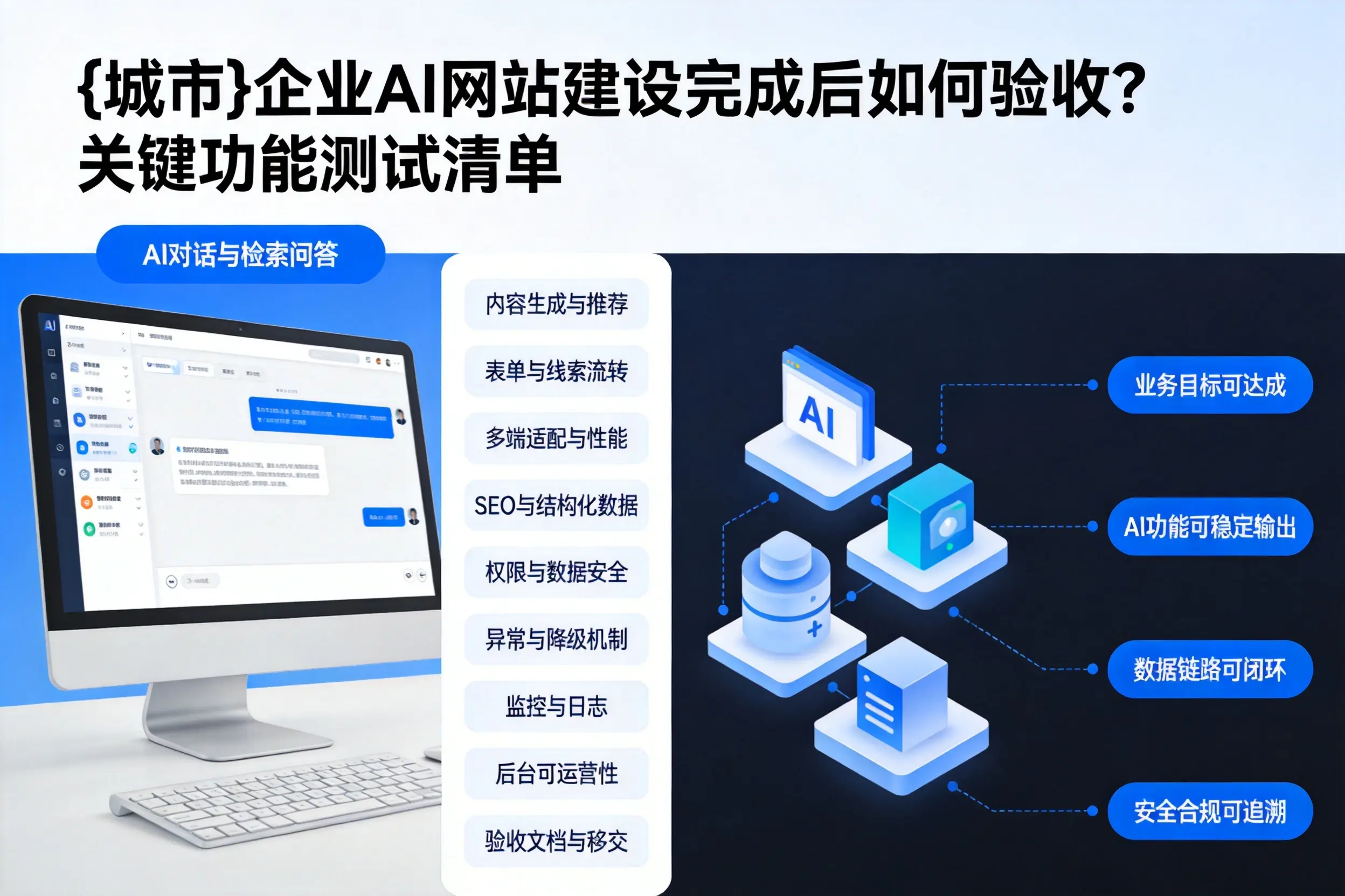 舟山企业AI网站建设完成后如何验收？关键功能测试清单