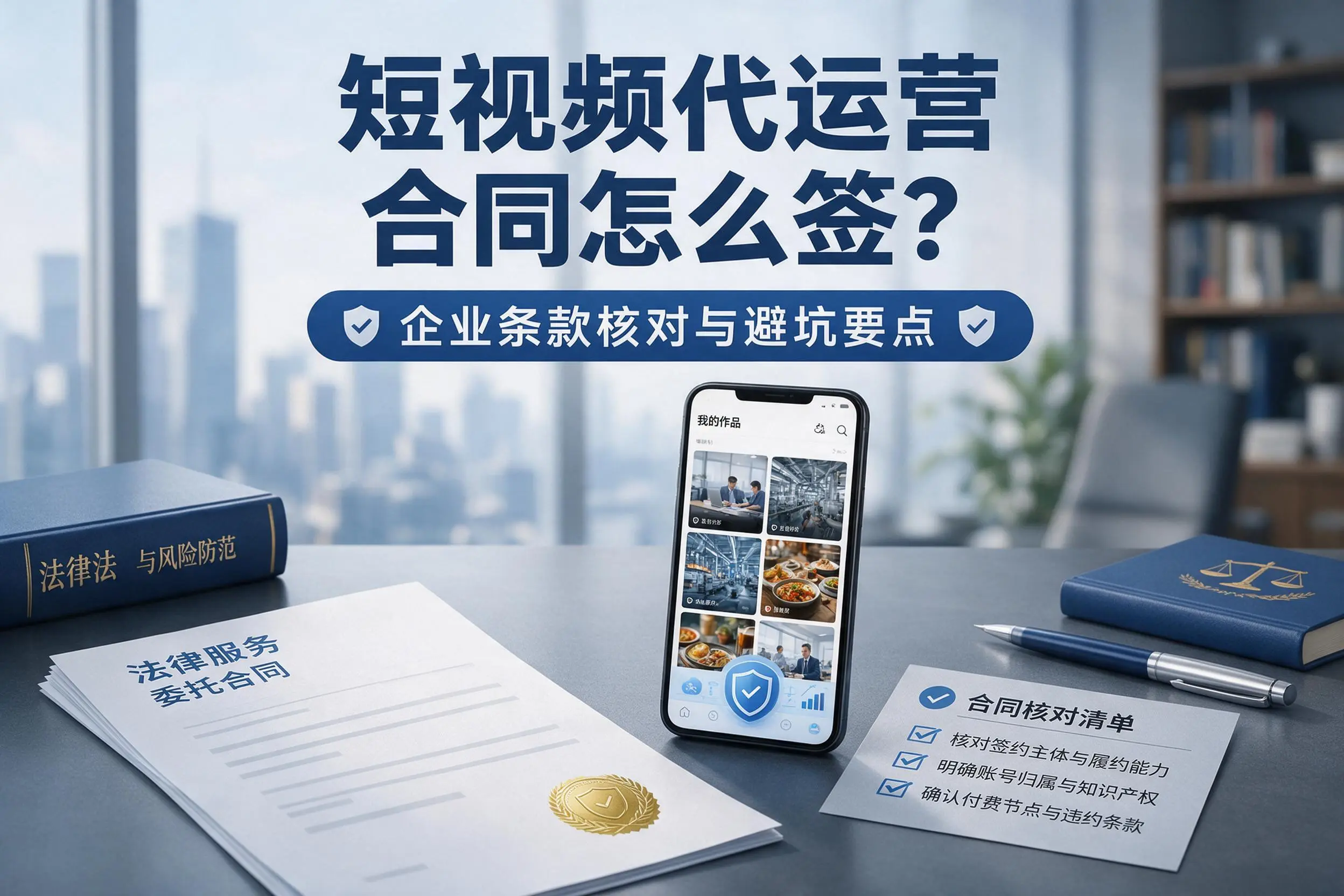 短视频代运营合同怎么签？舟山企业条款核对与避坑要点