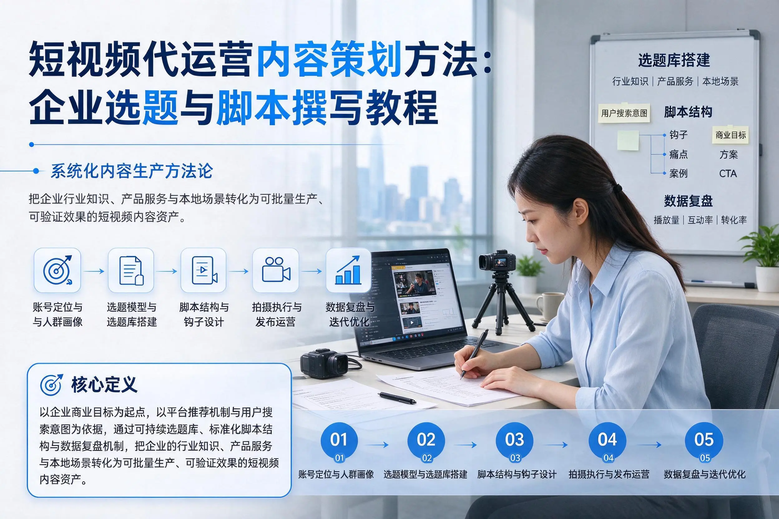 短视频代运营内容策划方法:舟山企业选题与脚本撰写教程