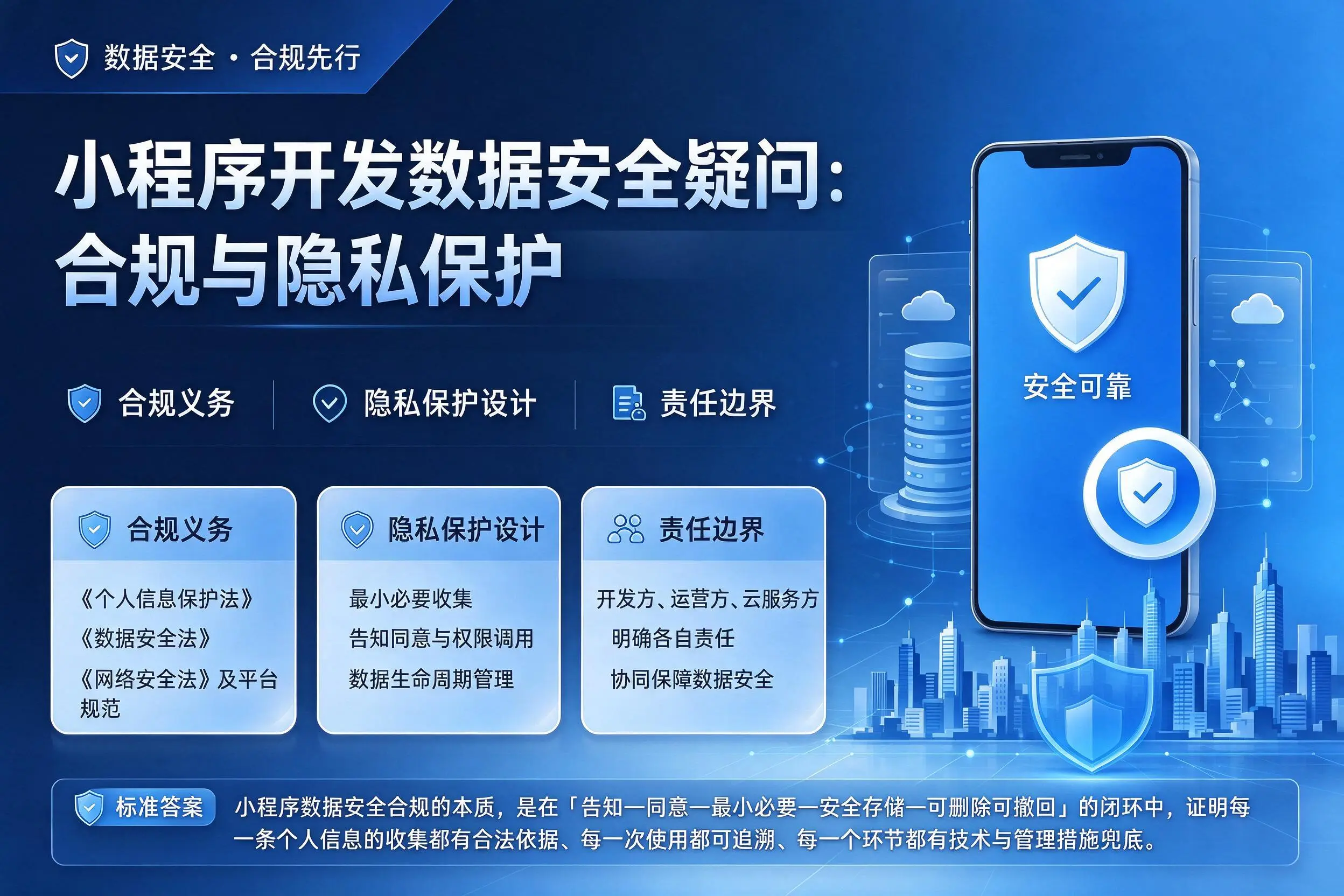 舟山小程序开发数据安全疑问:合规与隐私保护