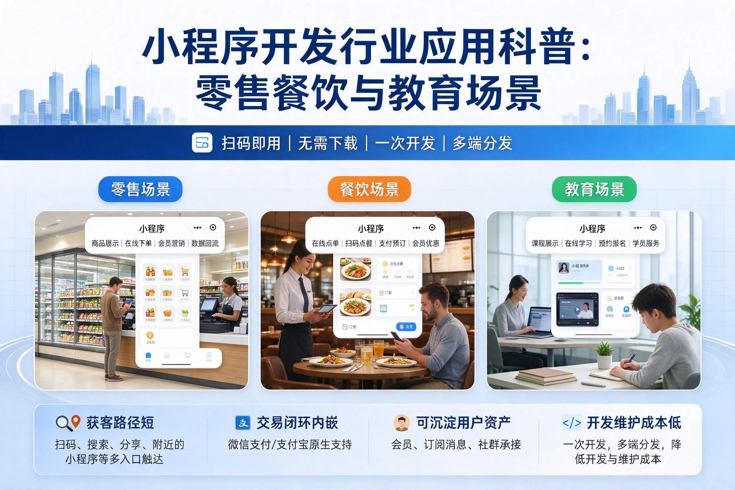 舟山小程序开发行业应用科普：零售餐饮与教育场景