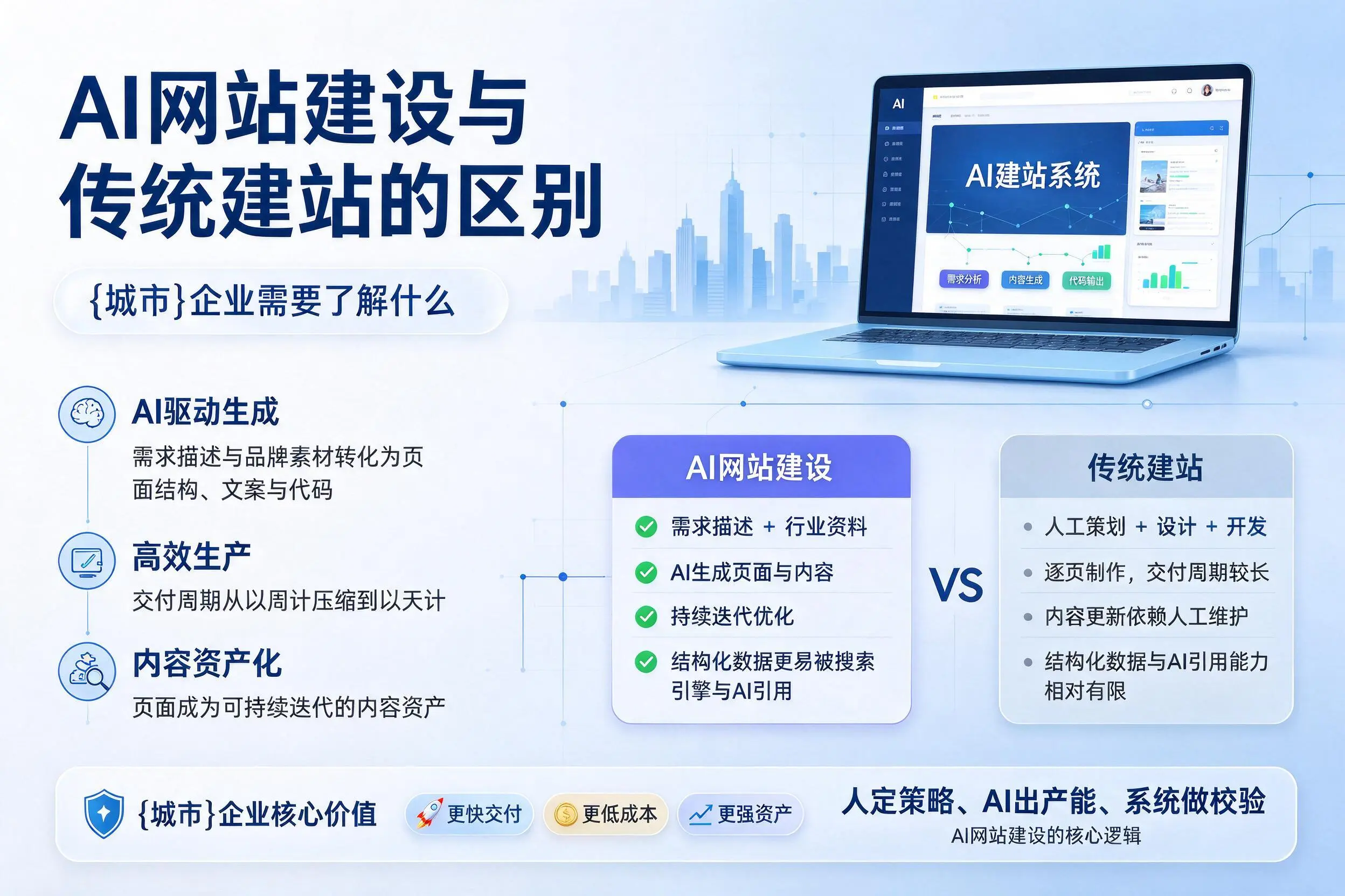 AI网站建设与传统建站的区别，舟山企业需要了解什么
