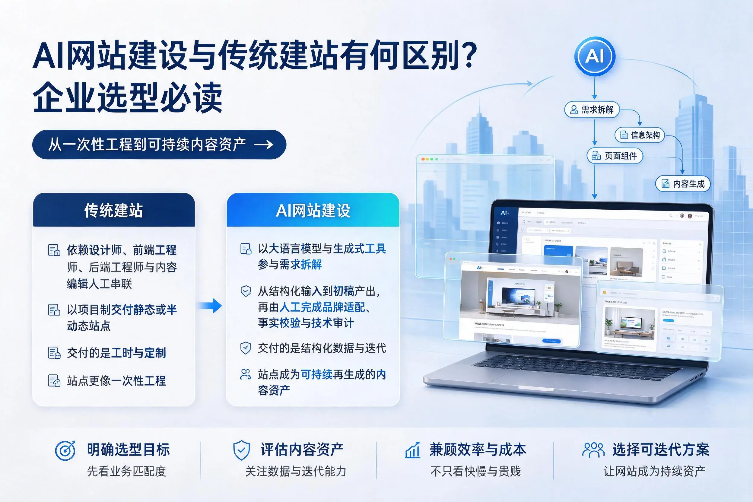 AI网站建设与传统建站有何区别？舟山企业选型必读