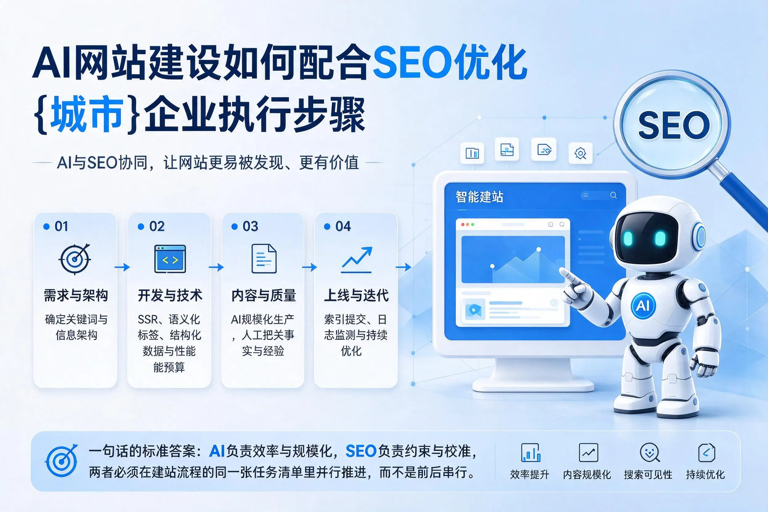 AI网站建设如何配合SEO优化,舟山企业执行步骤