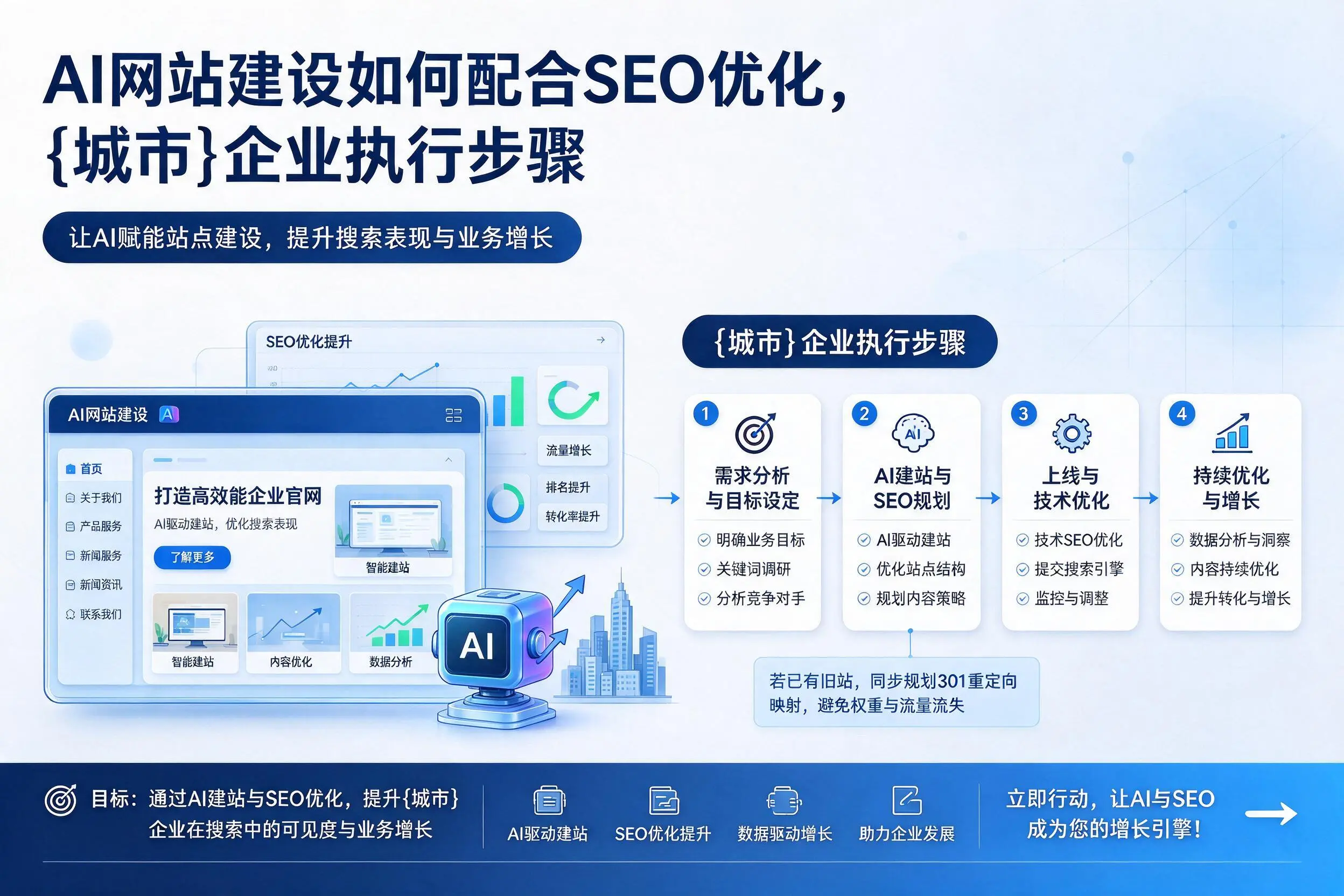 AI网站建设如何配合SEO优化,舟山企业执行步骤