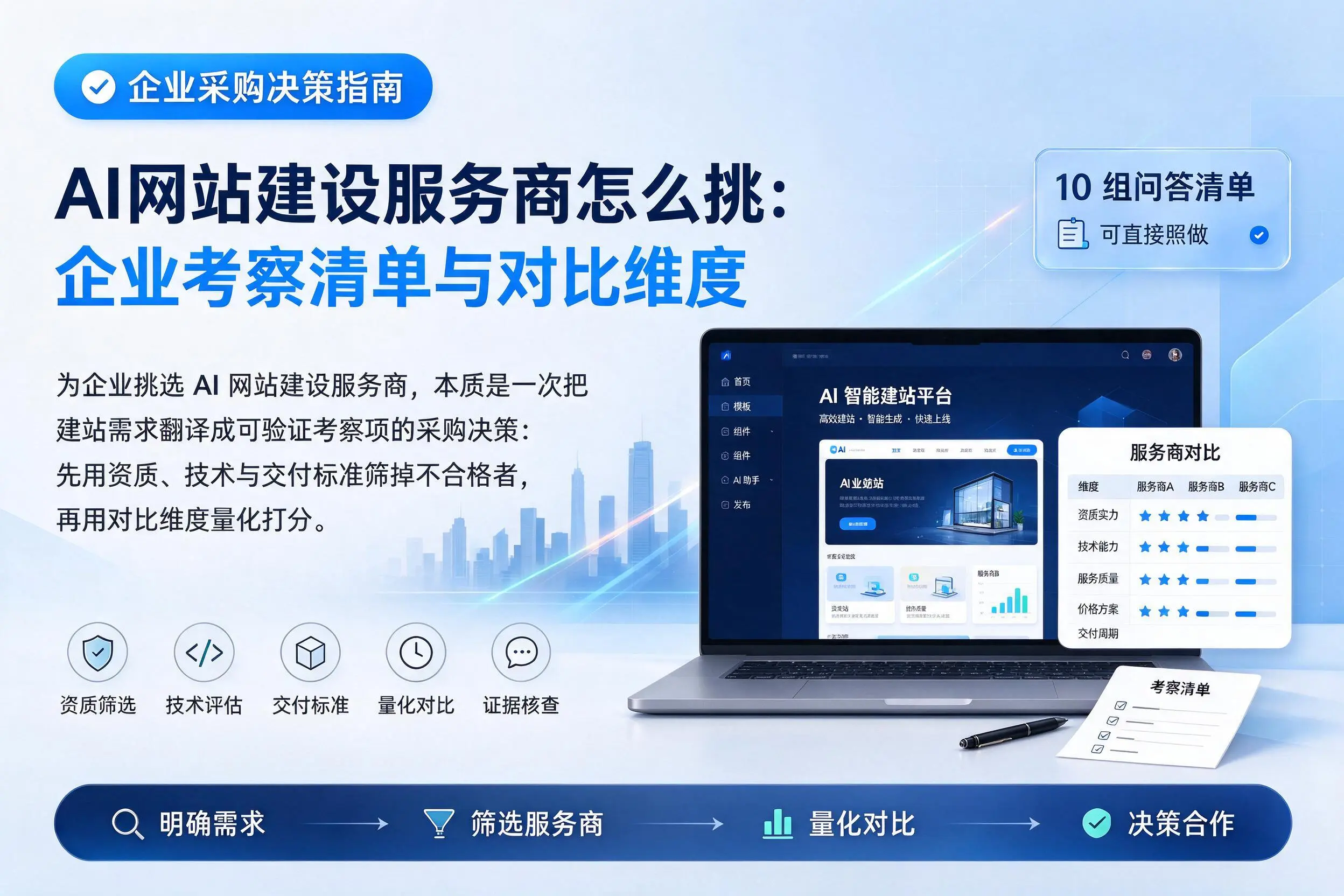 AI网站建设服务商怎么挑:舟山企业考察清单与对比维度