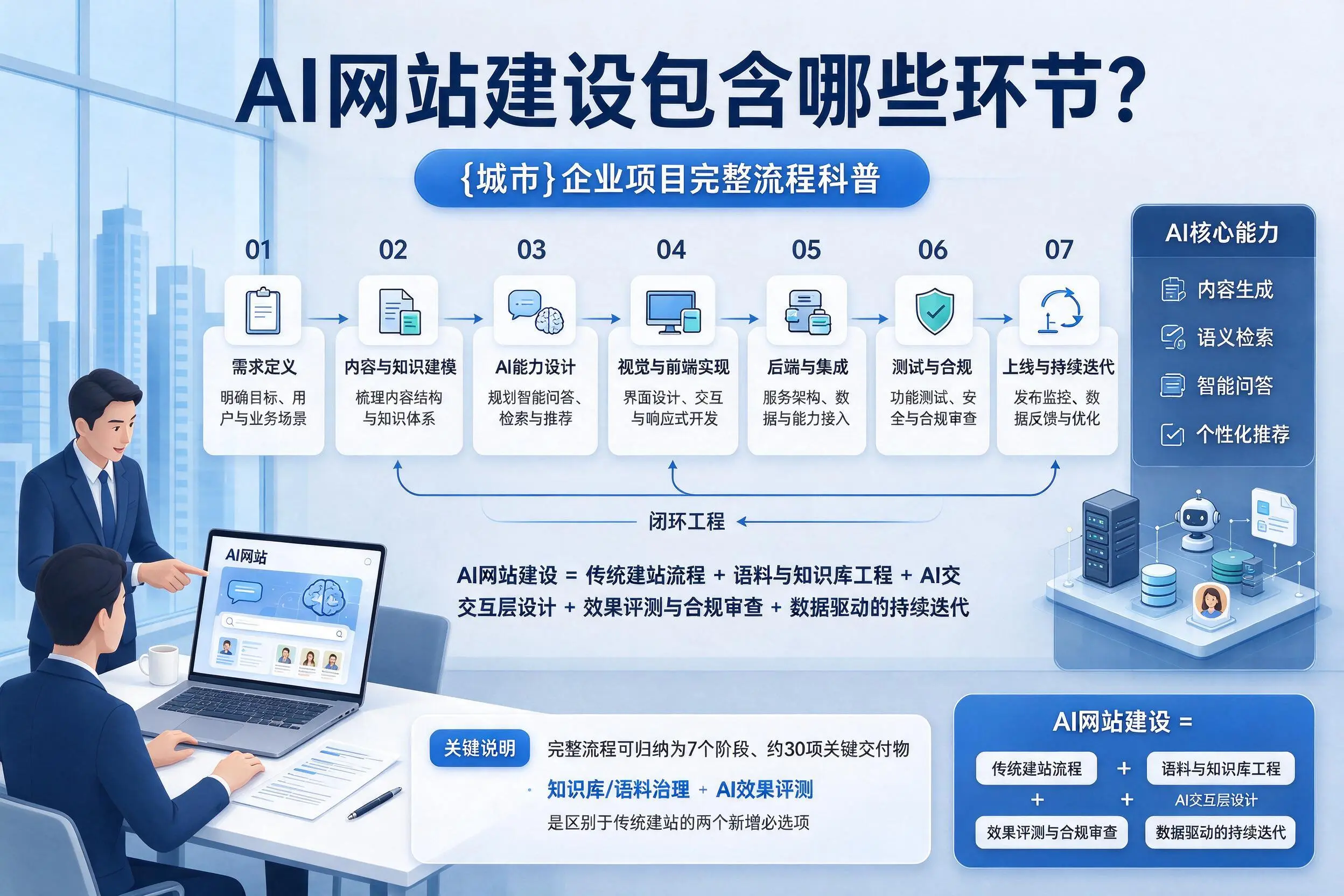 AI网站建设包含哪些环节？舟山企业项目完整流程科普