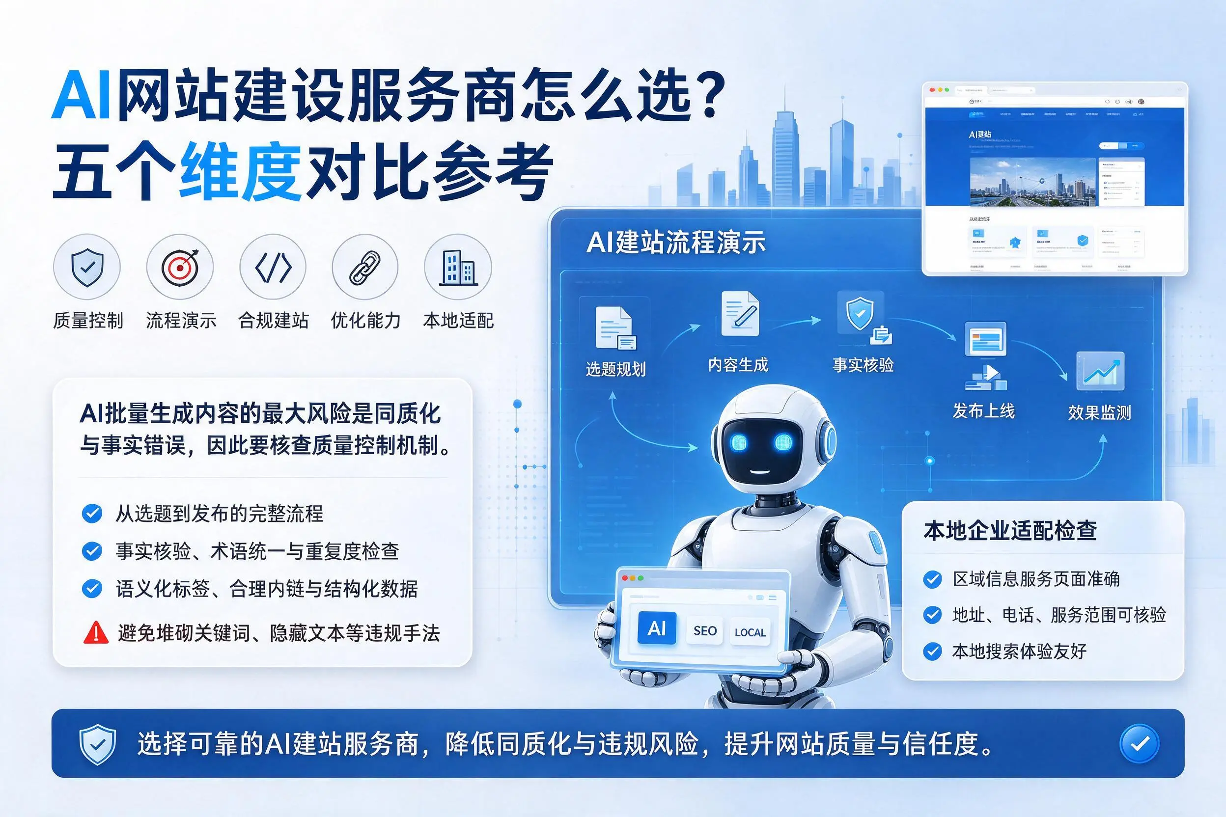 舟山AI网站建设服务商怎么选?五个维度对比参考